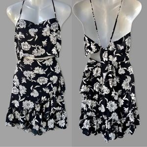 Free People black and white floral skirt and top